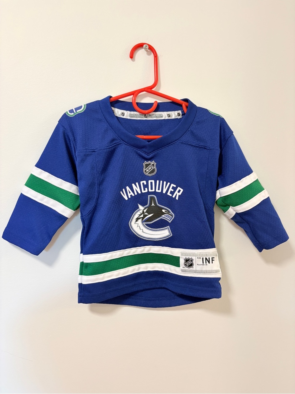 Kids Infant Baby Vancouver Canucks Jersey NHL Hockey Size 12-24 months